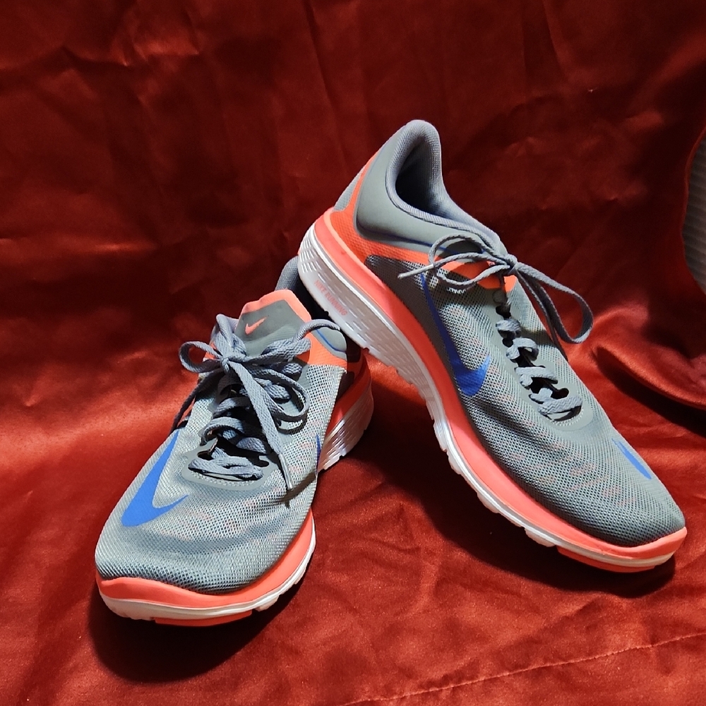 Nike Gray and Blue Running Shoes * Preloved size 9.5 *